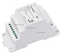 Диммер SMART-D23-DIM-PUSH-DIN (12-36V, 4x5A, 0/1-10V) (arlight, IP20 Пластик, 5 лет)