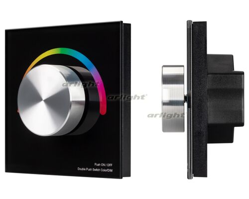 Панель SMART-P8-RGB-G-IN Black (12-24V, 3x4A, Rotary, 2.4G) (Arlight, IP20 Пластик, 5 лет)