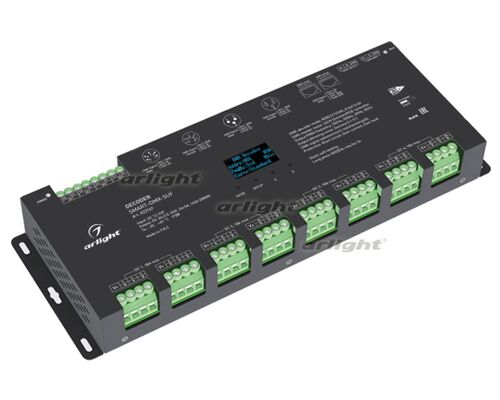 Декодер SMART-DMX-SUF (12-24V, 24x5A, XLR3, RJ45) (arlight, IP20 Металл, 5 лет)