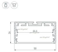 Профиль PLS-LOCK-W50-SMT-2000 ANOD (arlight, Алюминий)