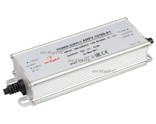 Блок питания ARPV-12150-A1 (12V, 12.5A, 150W) (Arlight, IP67 Металл, 3 года)