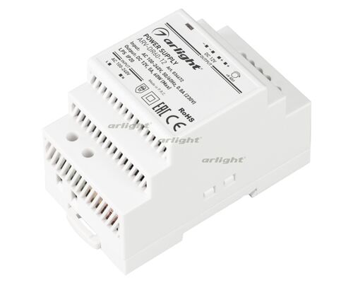 Блок питания ARV-DR60-12 (12V, 5A, 60W) (Arlight, IP20 DIN-рейка)