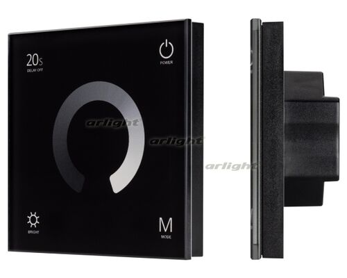 Панель SMART-P4-DIM-G-IN Black (12-24V, 4x3A, Sens, 2.4G) (Arlight, IP20 Пластик, 5 лет)