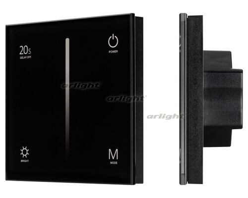 Панель SMART-P6-DIM-G-IN Black (12-24V, 4x3A, Sens, 2.4G) (Arlight, IP20 Пластик, 5 лет)