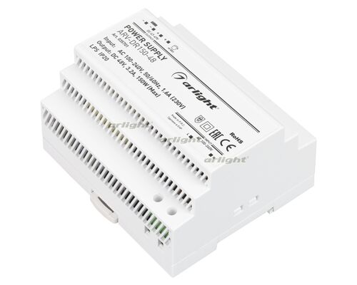 Блок питания ARV-DR150-48 (48V, 3.2A, 150W) (Arlight, IP20 DIN-рейка)