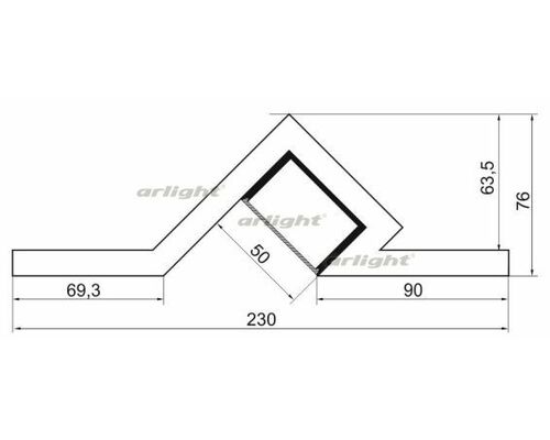 Декоративный Профиль ARL-SLOT45-50-250 (ГКЛ 12.5мм) (Arlight, -)