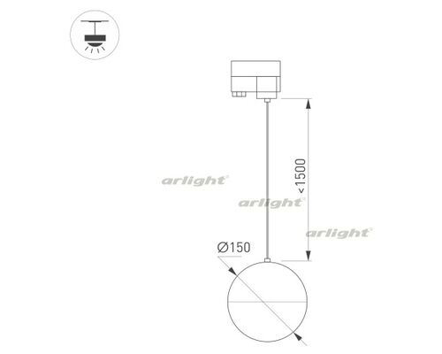 Светильник LGD-EMISFERO-TRACK-HANG-4TR-R150-11W Day4000 (GD, 170 deg, 230V) (Arlight, IP20 Металл, 3 года)