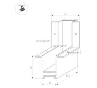 Коннектор угловой MAG-CON-2538-F-L90-INT (BK, внутренний) (arlight, IP20 Металл, 3 года)