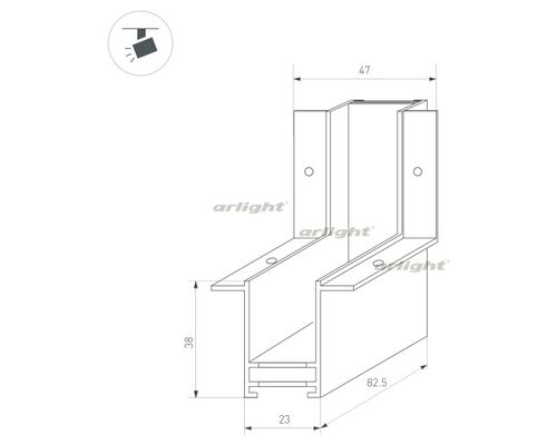 Коннектор угловой MAG-CON-2538-F-L90-INT (BK, внутренний) (arlight, IP20 Металл, 3 года)