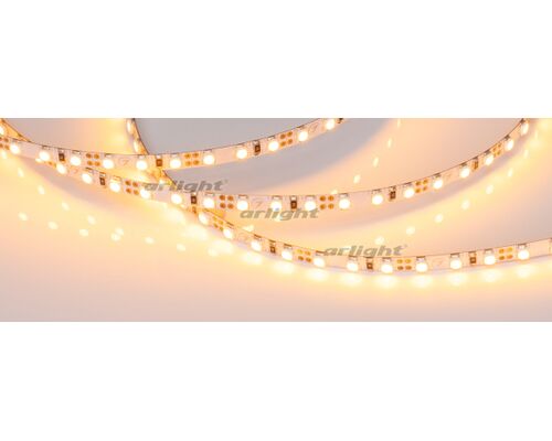 Лента RT 2-5000 12V Yellow 5mm 2x (3528, 600 LED, LUX) (arlight, 9.6 Вт/м, IP20)