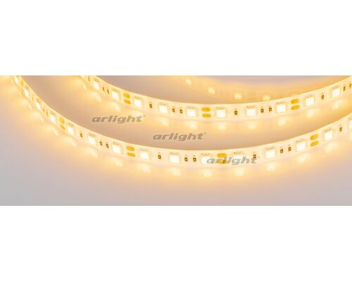 Лента RTW 2-5000SE 12V Yellow 2x (5060, 300 LED, LUX) (Arlight, 14.4 Вт/м, IP65)